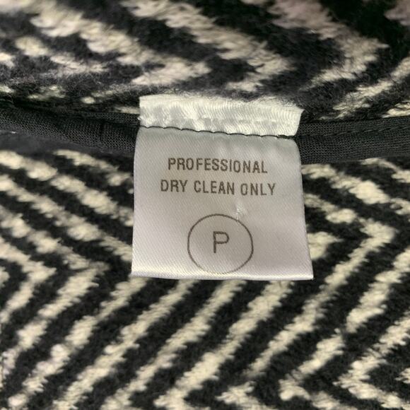 BILLY REID Size L Grey Black Wool Cotton Herringbone Belted Jacket - Picture 7 of 7